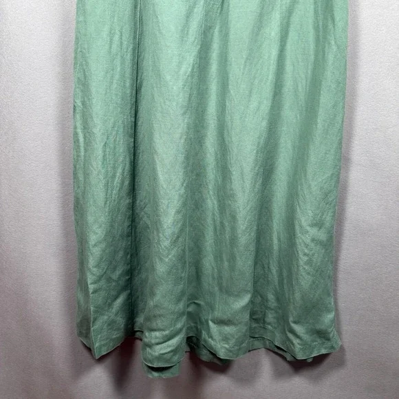 Madewell Tie-Back Midi Cami Dress Light Green Linen Blend - Picture 12 of 16